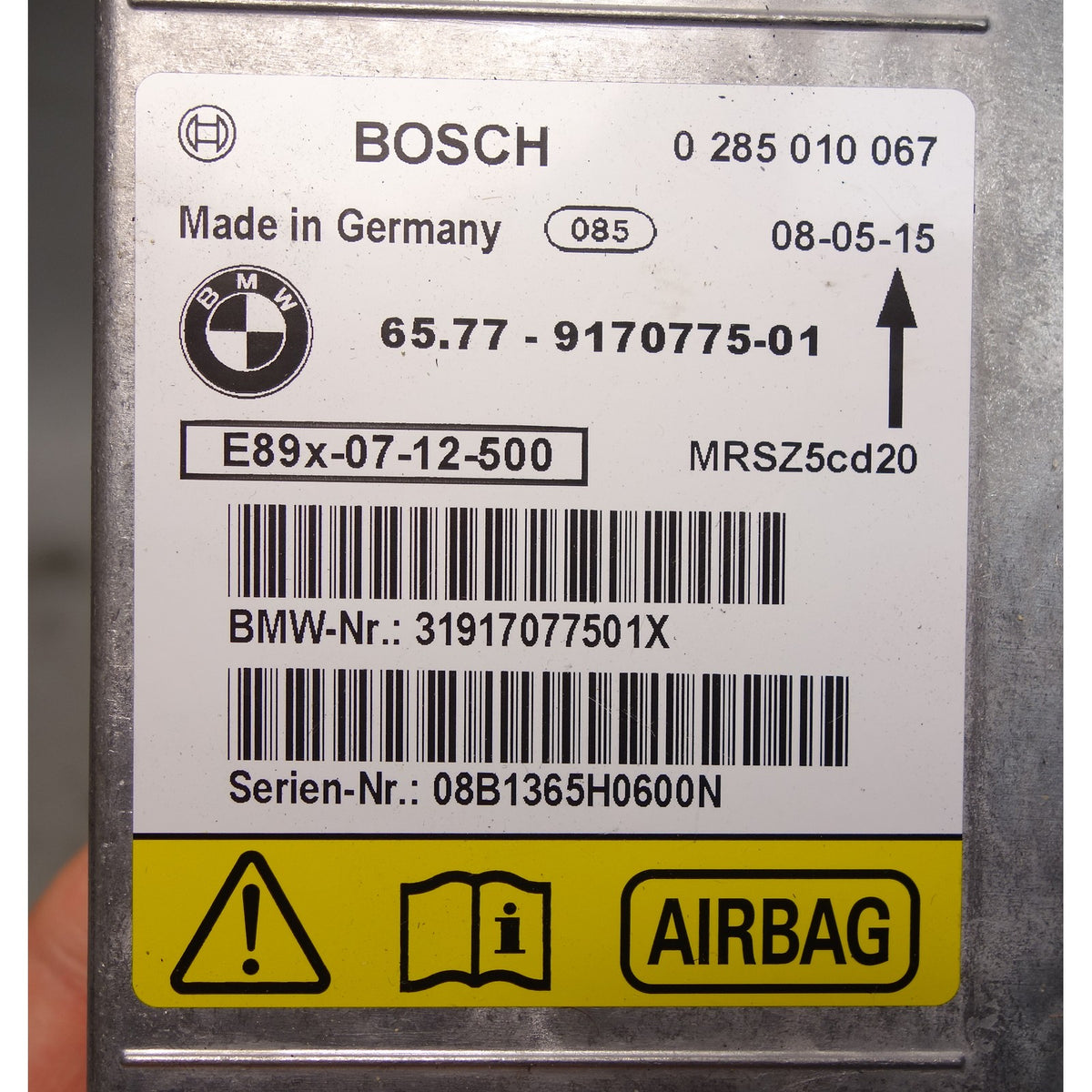 BMW E82 1-Series Coupe SRS Sensor Control Unit Module 128i 135i OEM