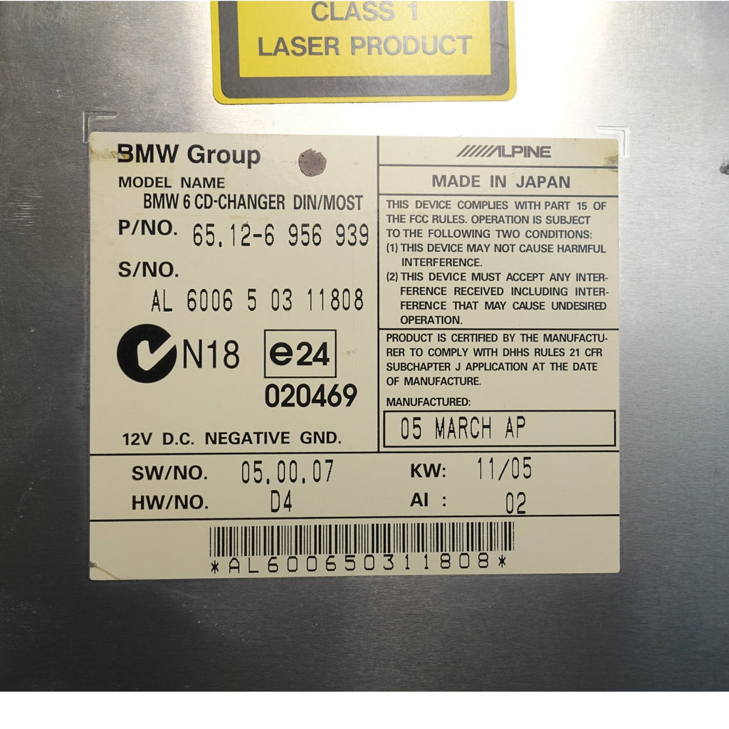 2004-2005 BMW E63 E64 6-Series Factory 6-Disc CD Changer OEM