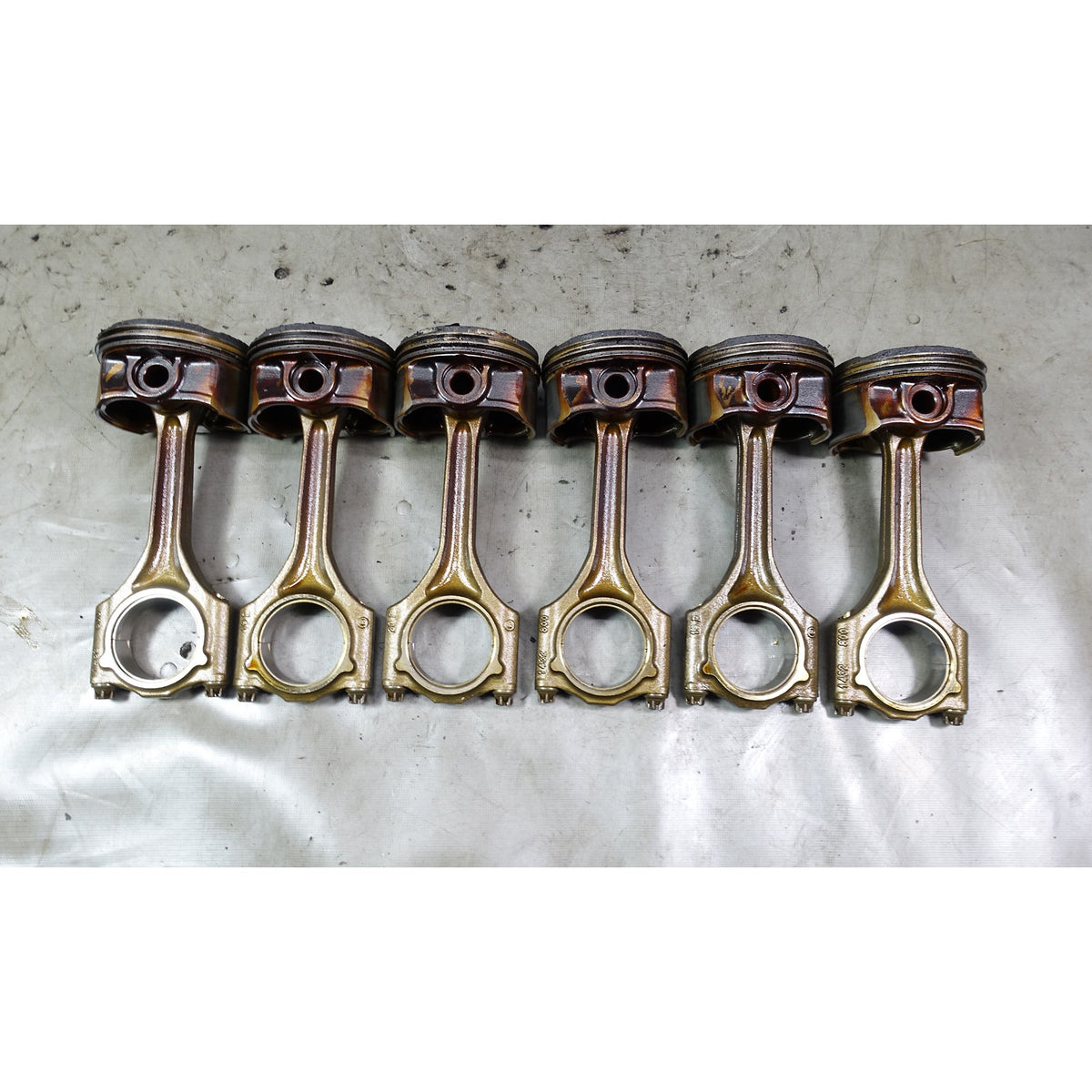 01-06 BMW M54 2.5L 6-Cylinder Engine Piston and Connecting Rod Set of 6 45013
