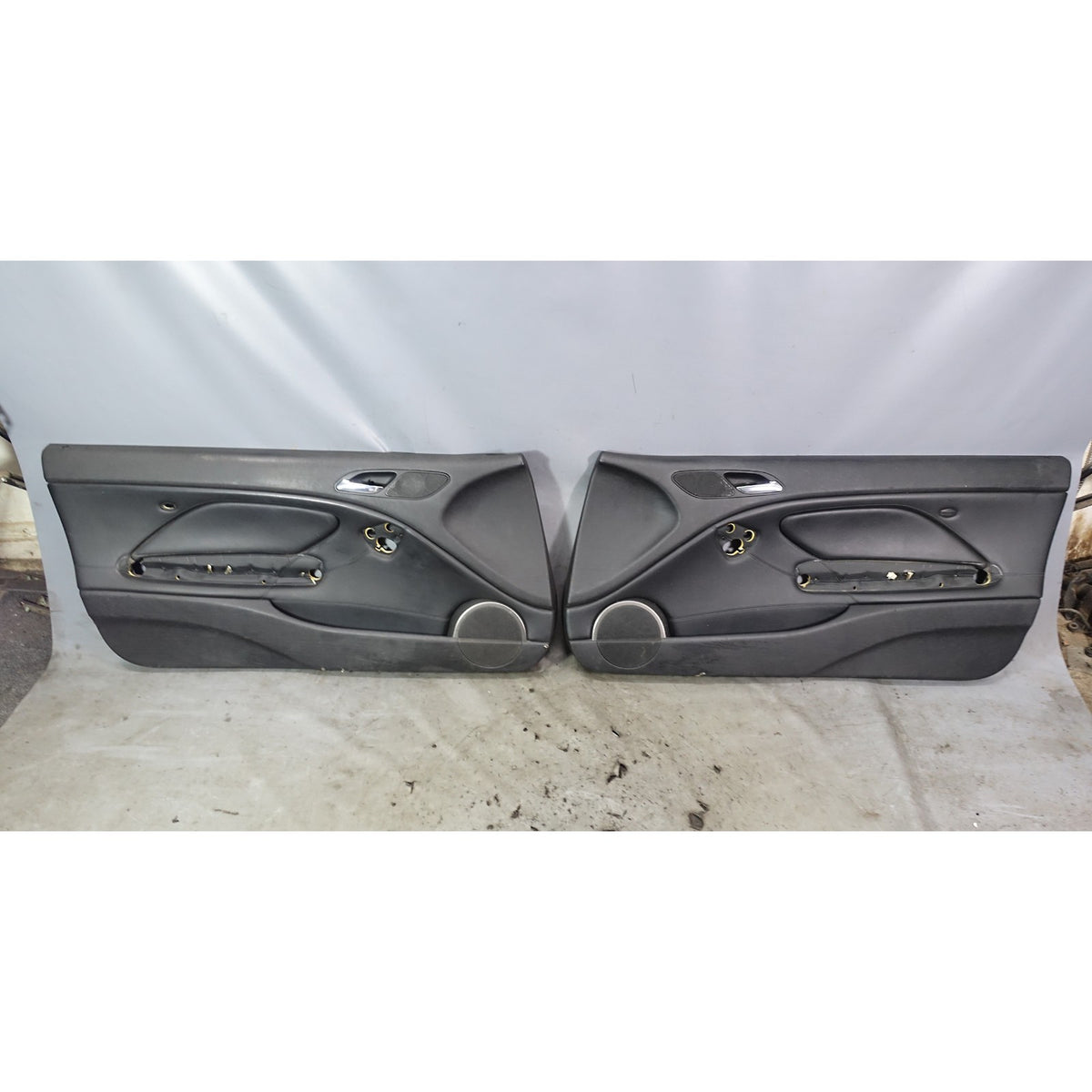 2001-2002 BMW E46 M3 Early Interior Door Panel Trim Pair Titan Black Napa OEM