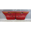 69-74 BMW E3 3.0 Sedan Rear Interior Door Card Trim Panel Pair Red OEM