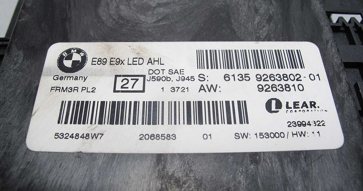 2007-2016 BMW E90 3-Series X1 Z4 LKM Light Check Module Footwell Module FRM3R OE