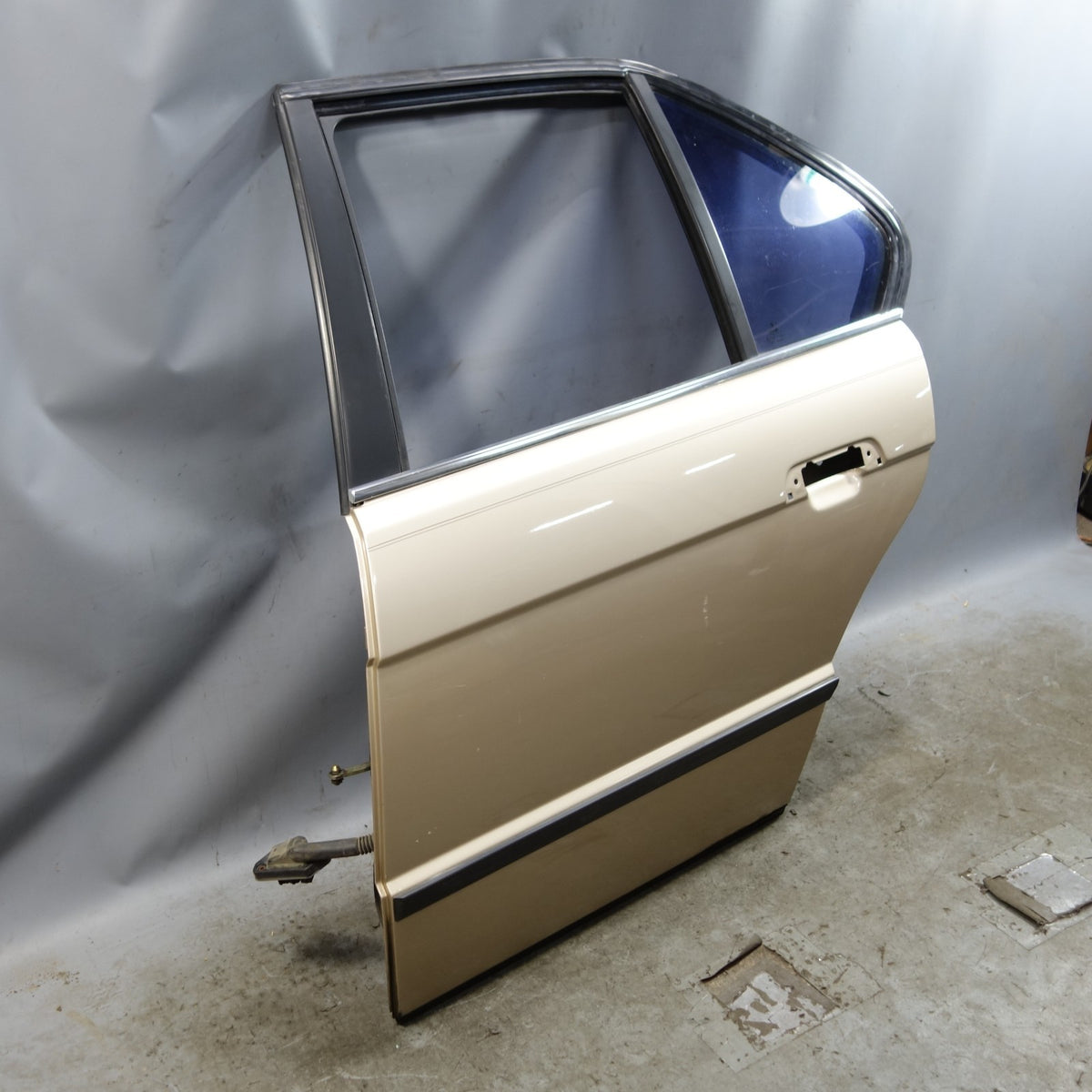 89-92 BMW E34 5-Series Rear Left Door Shell Kashmir Beige Gold OEM