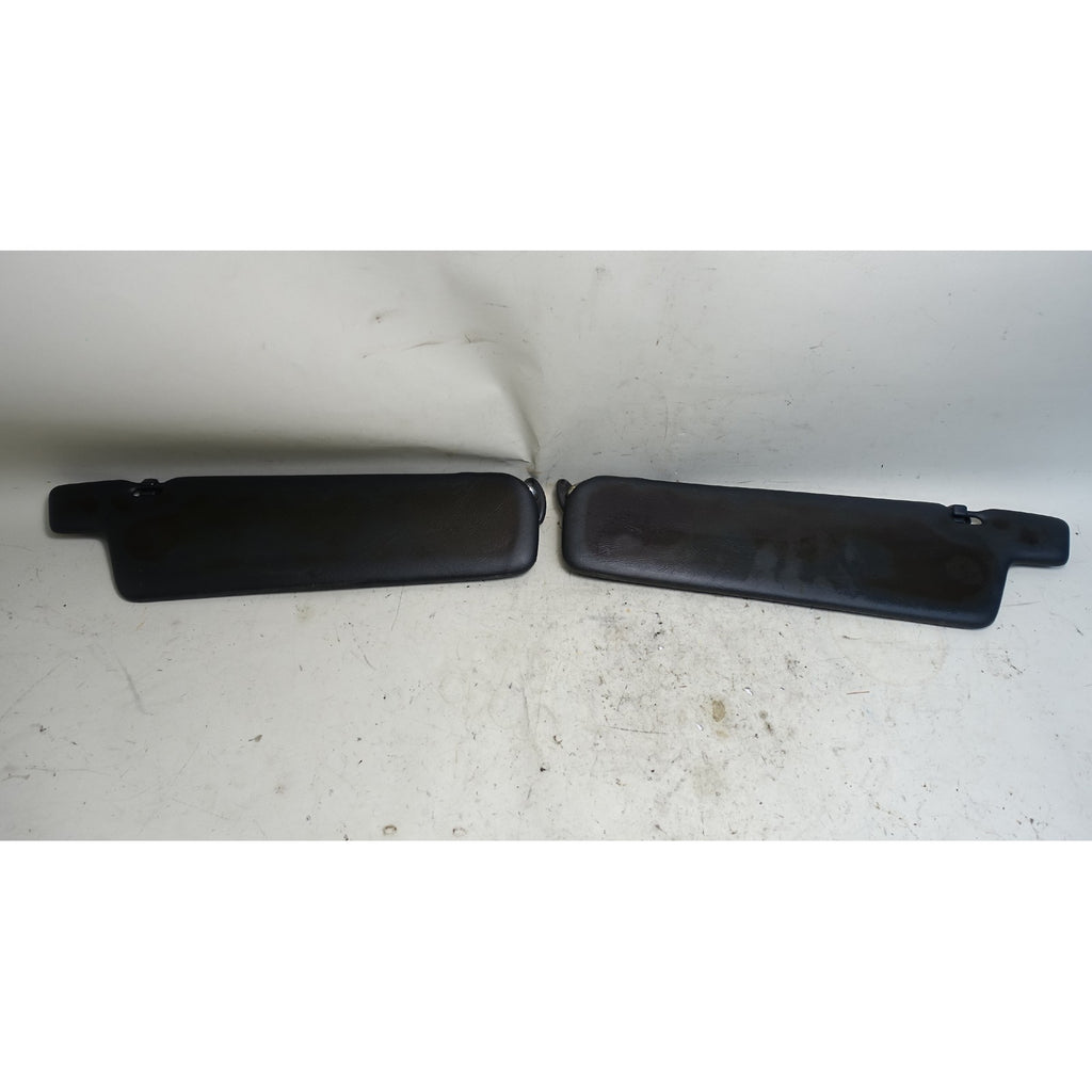 Damaged 1978-1979 BMW E23 733i 7-Series Front Sun Visor Pair Black w Mirror OEM