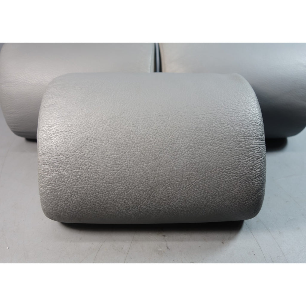 99-03 BMW E39 5-Series Touring Wagon Rear Seat Headrest Set Grey Leather OEM