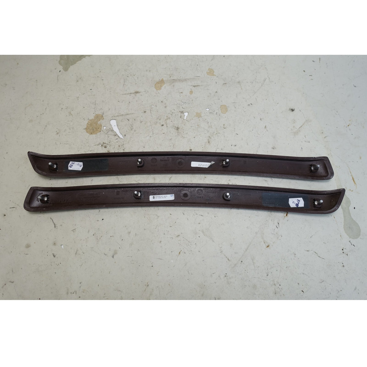 2007-2013 BMW E92 E93 3-Series 2dr Rear Lateral Wood Trim Strip Pair Walnut Root