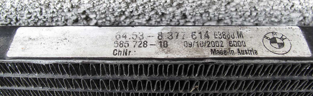 BMW E46 3-Series AC Air Conditioning Condenser 1999-2006 USED OEM