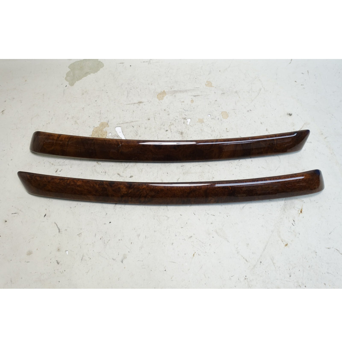 2007-2013 BMW E92 E93 3-Series 2dr Rear Lateral Wood Trim Strip Pair Walnut Root