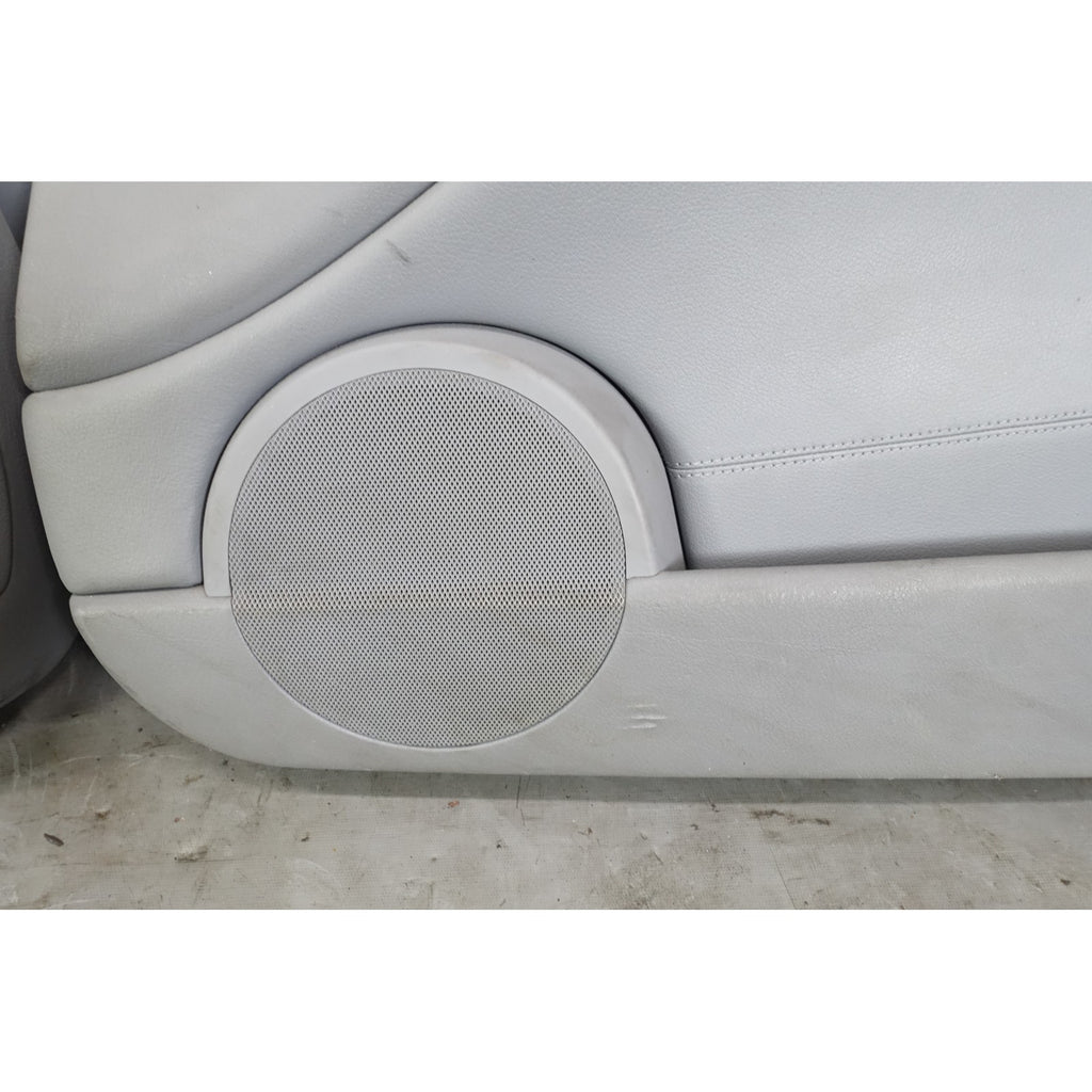 00-06 BMW E46 3-Series 2dr Front Int Door Panel Trim Skin Pair Grey Leather OE