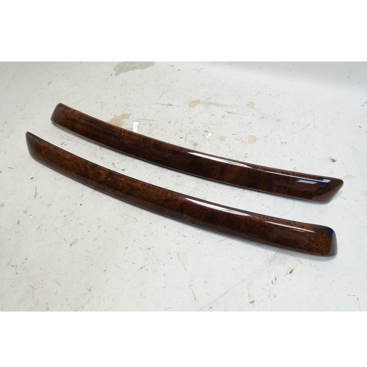 2007-2013 BMW E92 E93 3-Series 2dr Rear Lateral Wood Trim Strip Pair Walnut Root