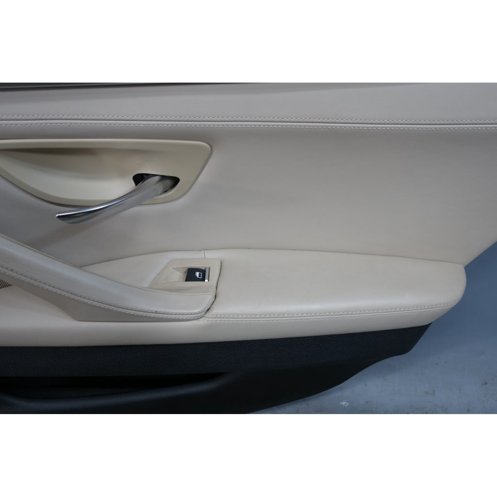 11-16 BMW F10 5-Series Rear Door Card Trim Panels Ivory White Napa Leather OEM