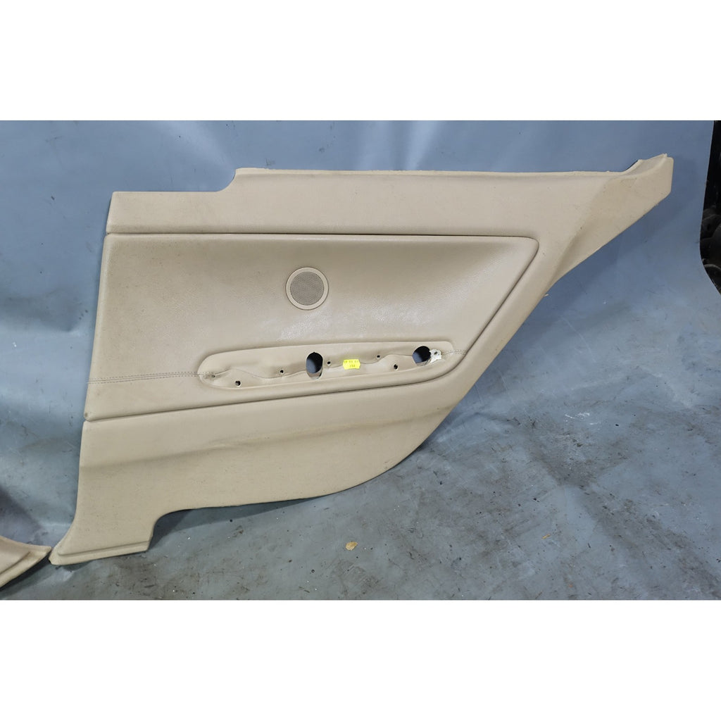 00-06 BMW E46 3-Series Coupe Rear Interior Lateral Trim Panels Beige Leather OEM