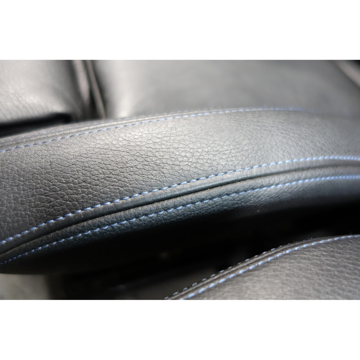 14-20 BMW F30 3-Series F36 Front Sport Seat Pair Black Leather w Blue Stitch OEM