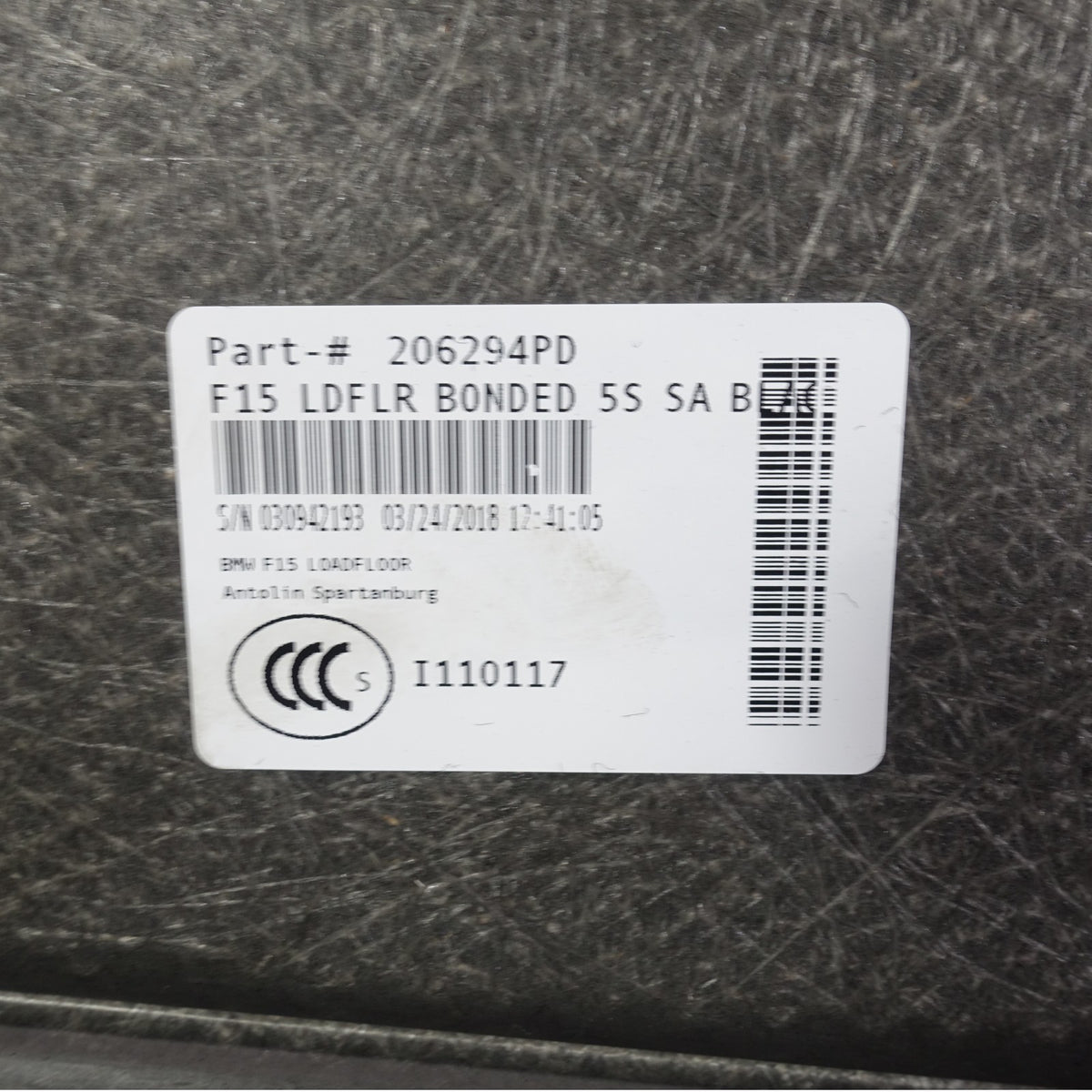 2014-2018 BMW F15 X5 F85 X5M Rear Trunk Carpet Boot Loading Floor Black OEM