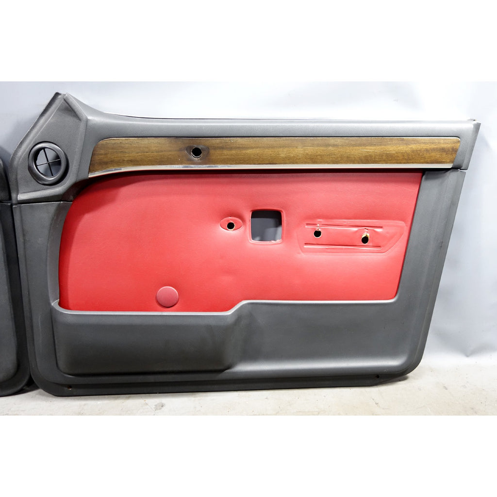 1979 BMW E23 7-Series 733i Reupholstered Front Interior Door Panel Pair Red OEM