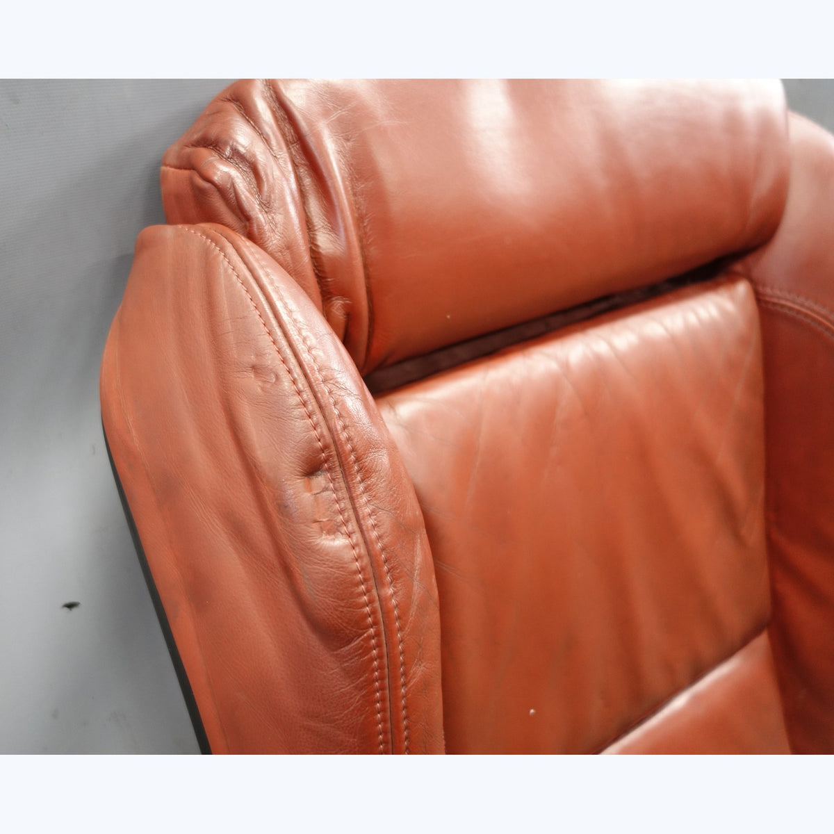 Damaged 2010-2013 BMW E92 E90 M3 Left Seat Bottom Pad Fox Red Leather OEM