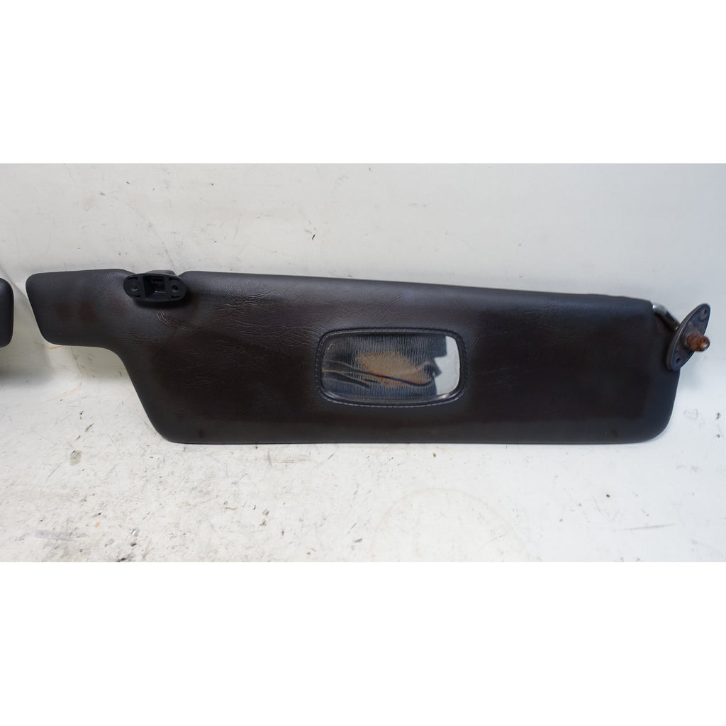 Damaged 1978-1979 BMW E23 733i 7-Series Front Sun Visor Pair Black w Mirror OEM