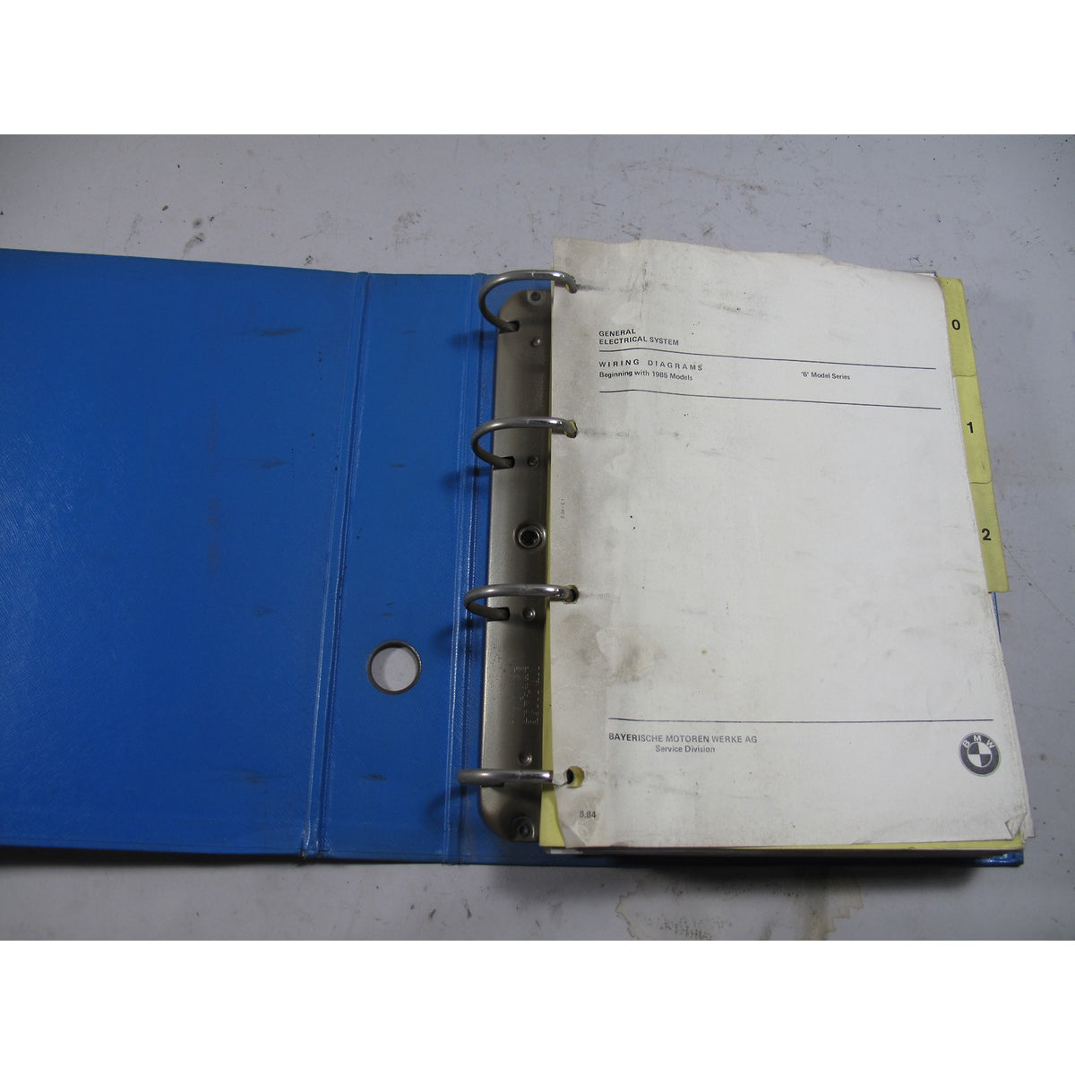 Original BMW General Electrical System Wiring Diagrams For 6 series 1985 +