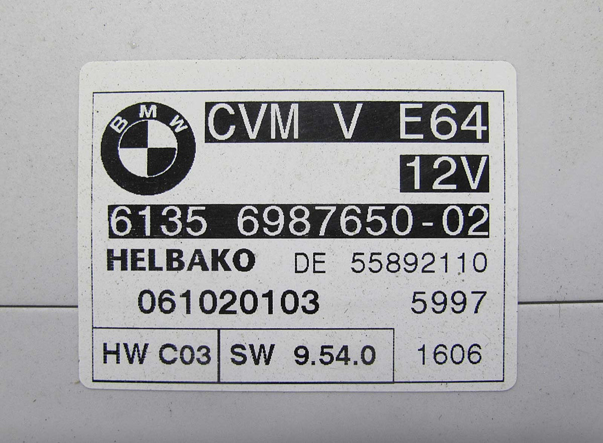 BMW E64 6-Series Convertible Folding Drop Top Control Module Brain 2004-10 CVM V