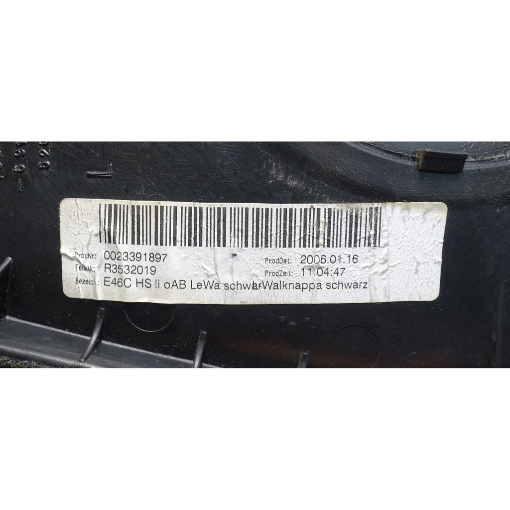 01-06 BMW E46 M3 Convertible Rear Lateral Interior Trim Insert Black Napa OEM