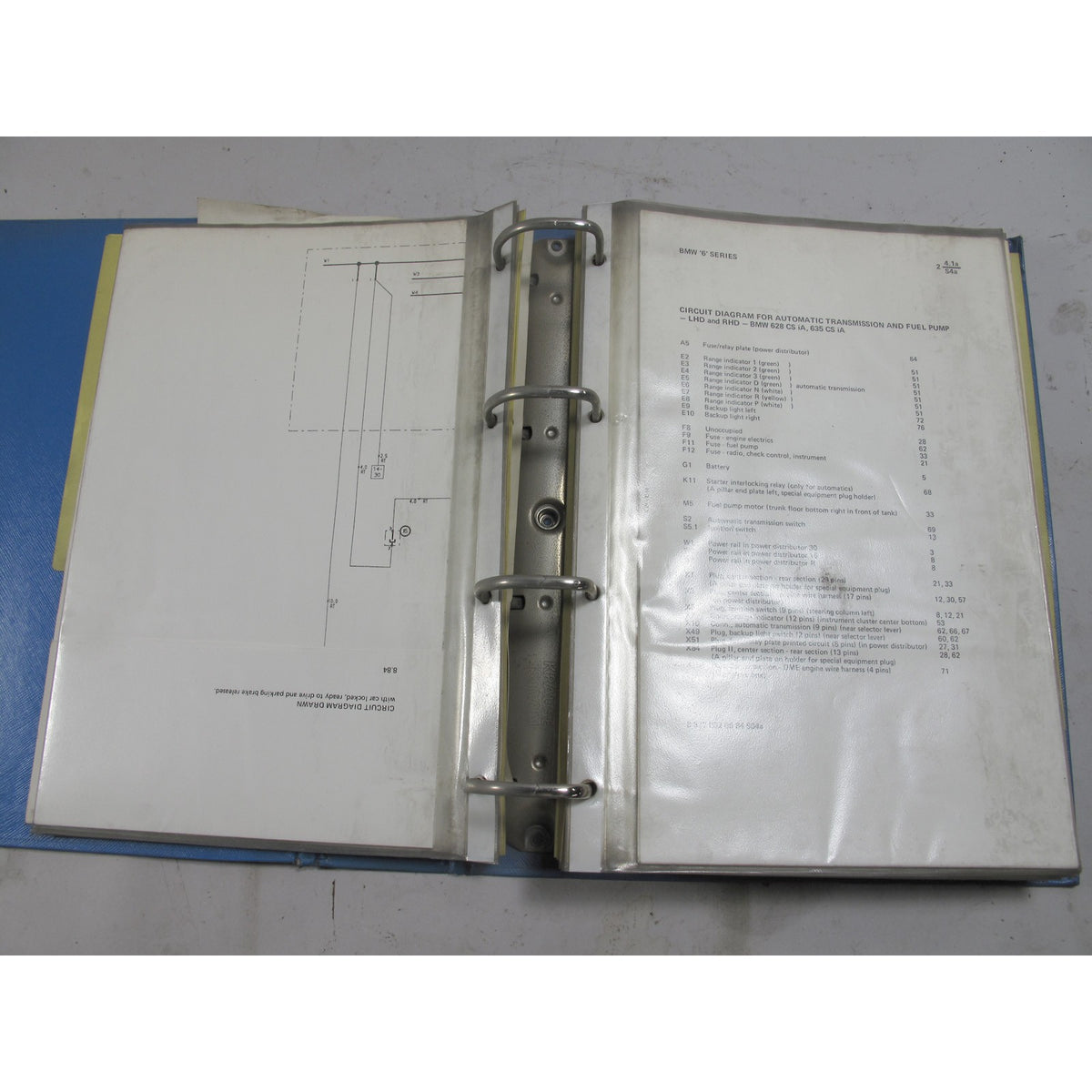 Original BMW General Electrical System Wiring Diagrams For 6 series 1985 +