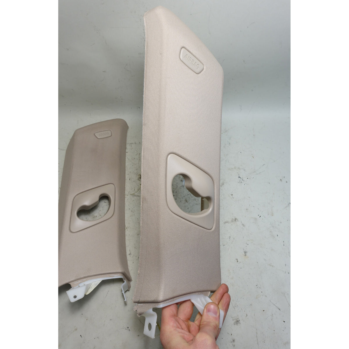 2014-2018 BMW F15 X5 Rear C- Pillar Column Covers Pair Oyster Beige OEM