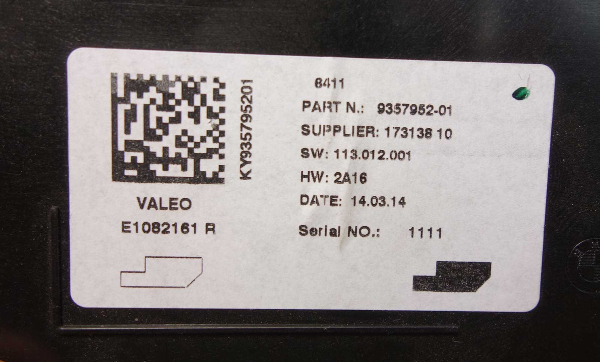 2014 BMW i01 i3 F30 3-Series Air Conditioning AC Climate Control Module OEM