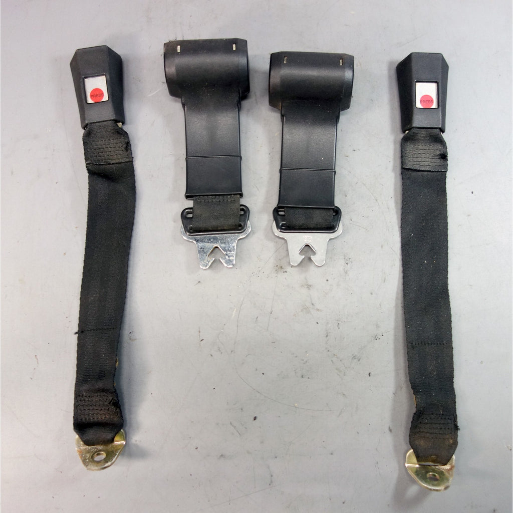 1969-1978 BMW E3 Sedan E12 5-Series Rear Seat Belt Pair Black OEM