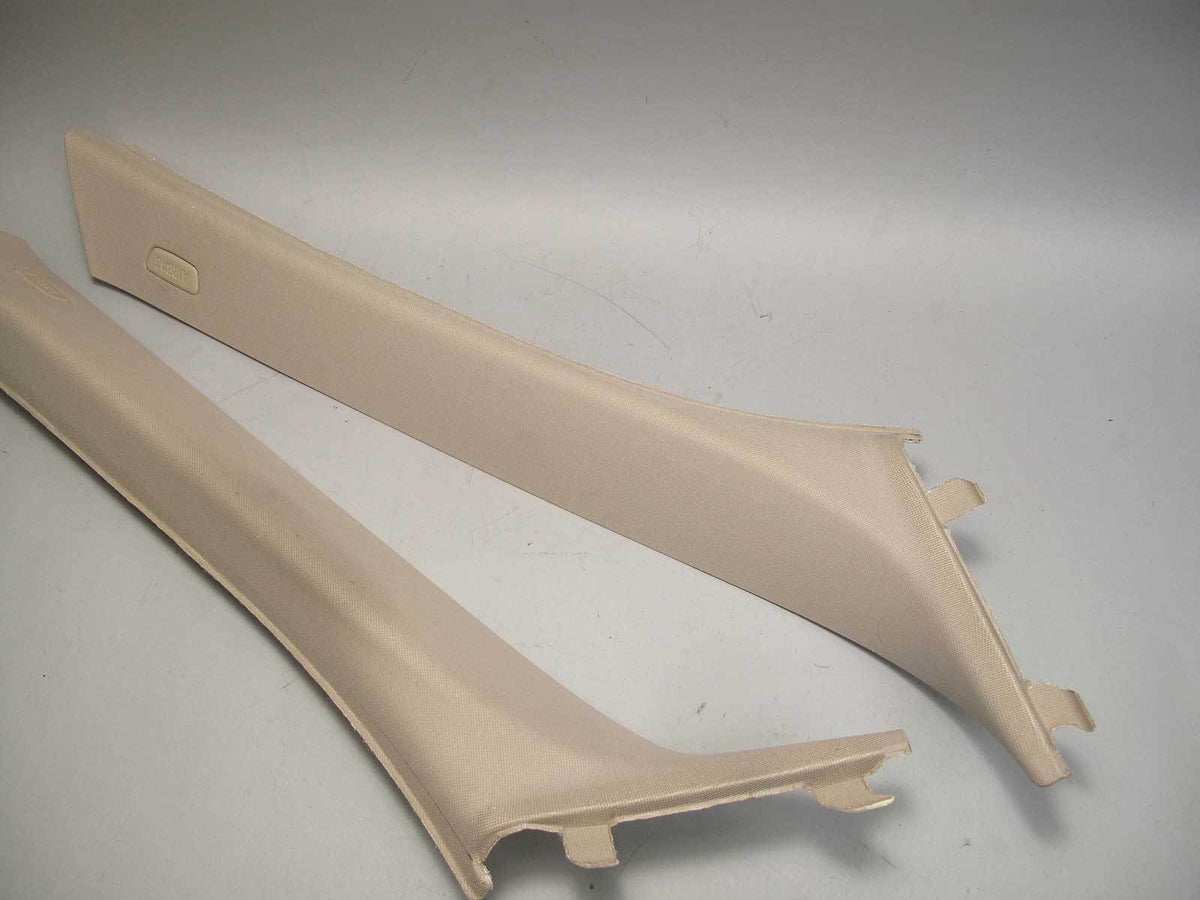 2011-2016 BMW F10 5-Series Front Windshield A- Pillar Column Covers Beige OEM