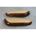 02-06 BMW E46 3-Series Convertible Rear Side Armrest Pair Brown Leather Wood OEM