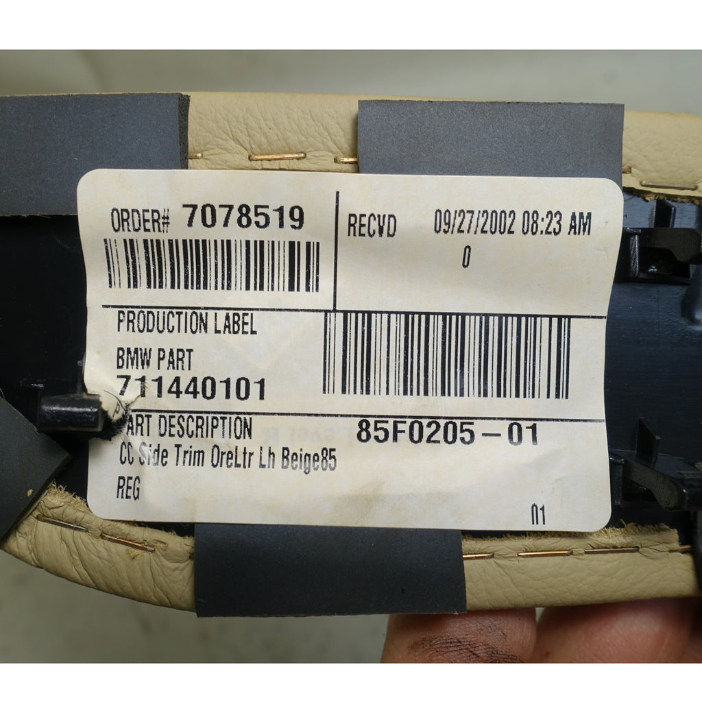 Damaged 03-08 BMW Z4 E85 E86 Front Console Knee Pad Trim Pair Beige Leather OEM