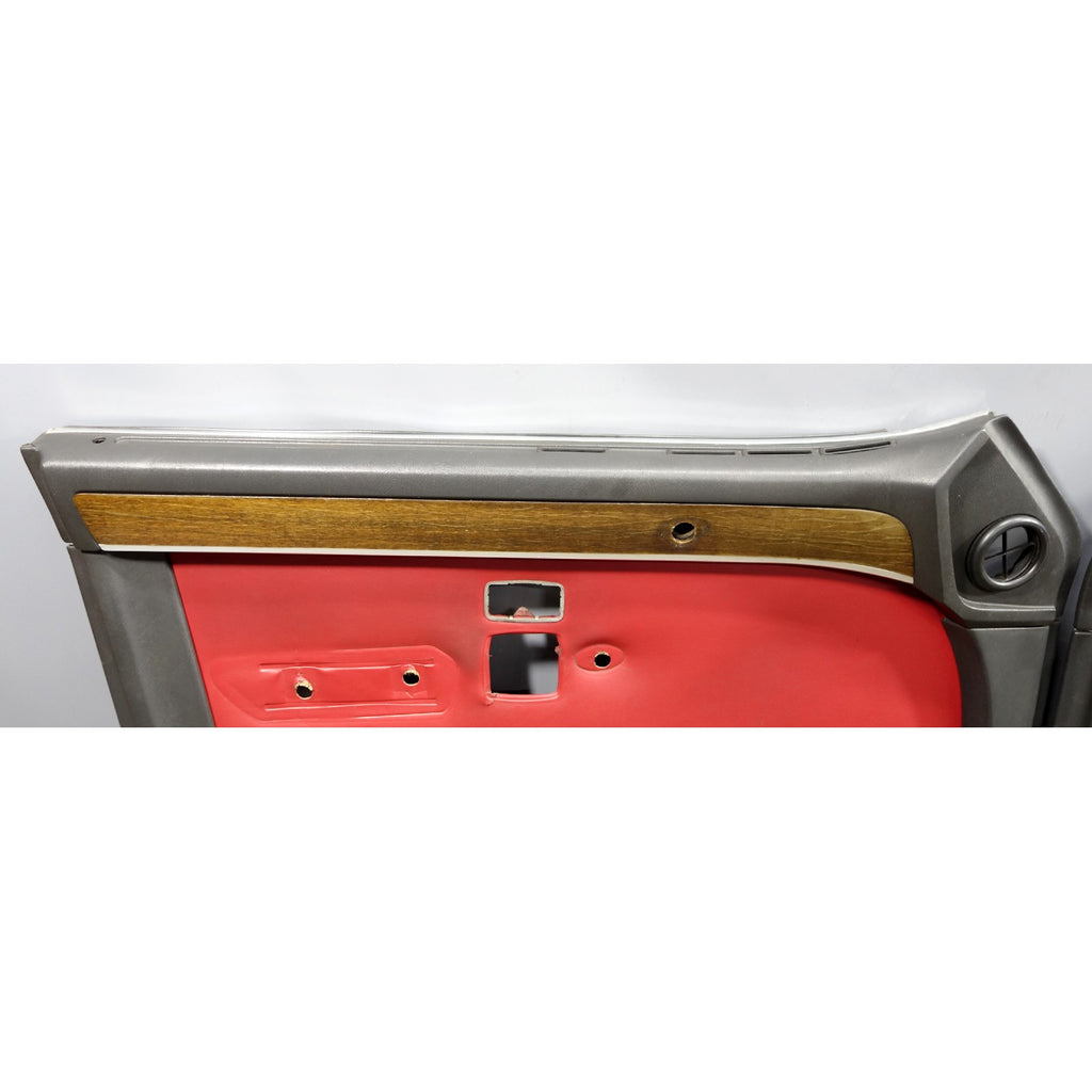 1979 BMW E23 7-Series 733i Reupholstered Front Interior Door Panel Pair Red OEM