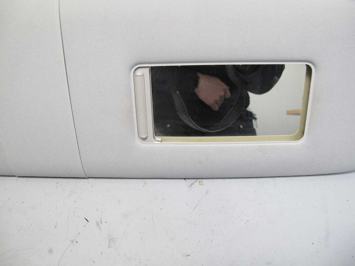 2002-2003 BMW E65 E66 7-Series Right Front Passenger Sun Visor Grey Cloth Mirror