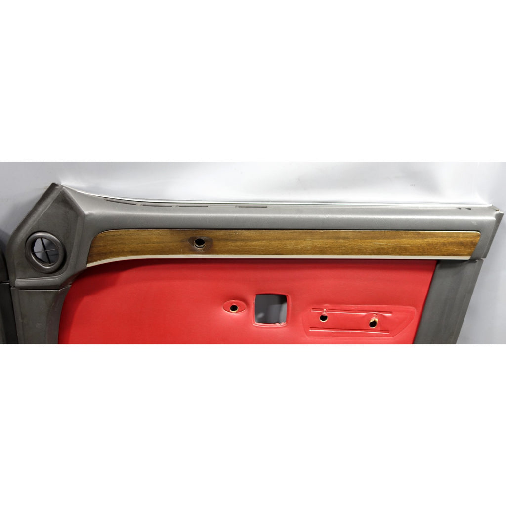 1979 BMW E23 7-Series 733i Reupholstered Front Interior Door Panel Pair Red OEM