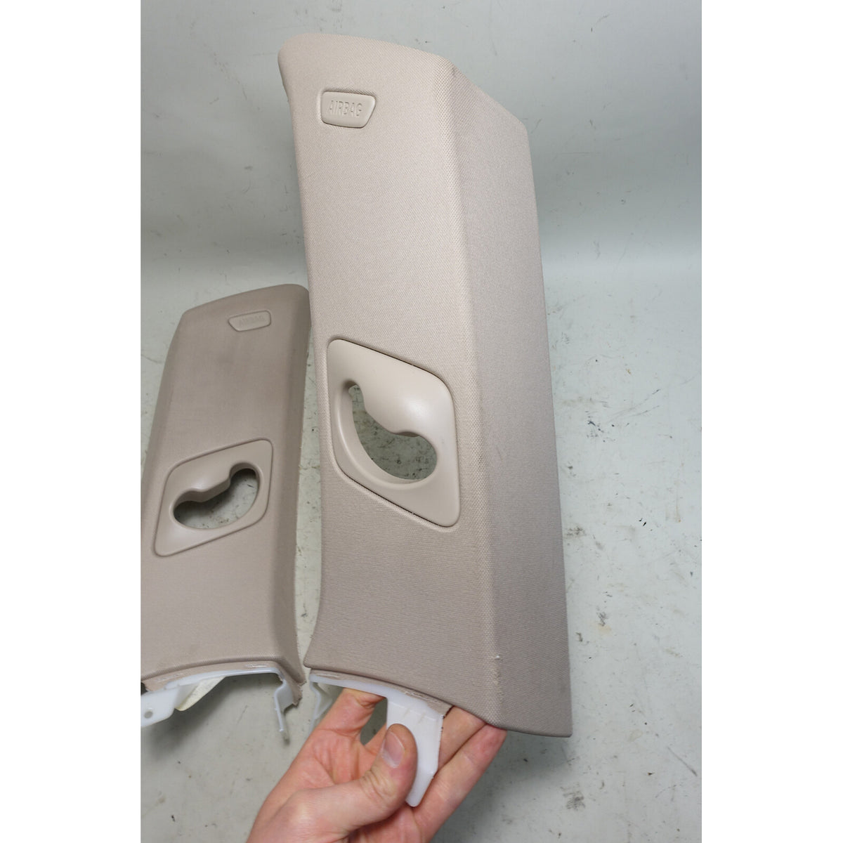 2014-2018 BMW F15 X5 Rear C- Pillar Column Covers Pair Oyster Beige OEM