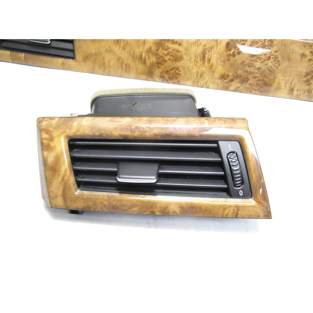 BMW E60 5-Series E61 Front Interior Dash Wood trim Pair Light Poplar w Vents OEM