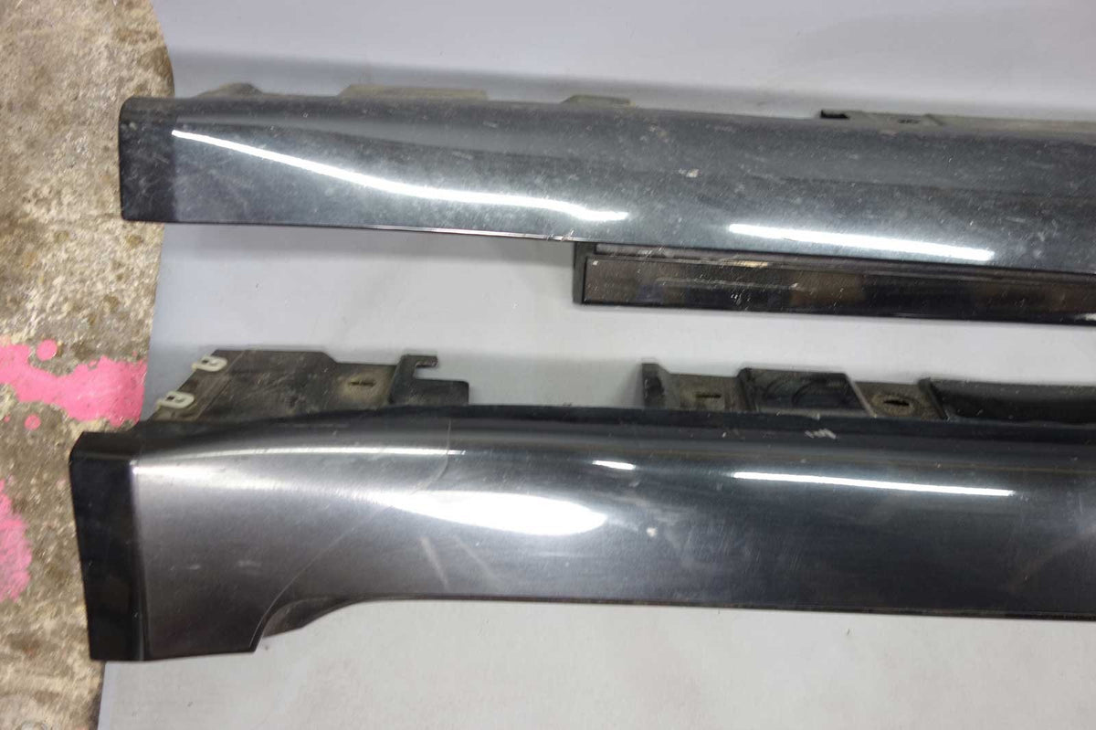 2009-2015 BMW F02 7-Series Exterior Side Skirt Rocker Panel Pair Black Sapphire