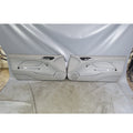 00-06 BMW E46 3-Series 2dr Front Int Door Panel Trim Skin Pair Grey Leather OE