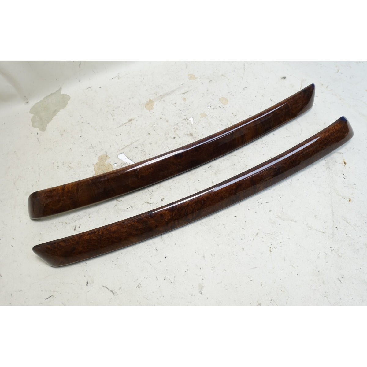 2007-2013 BMW E92 E93 3-Series 2dr Rear Lateral Wood Trim Strip Pair Walnut Root