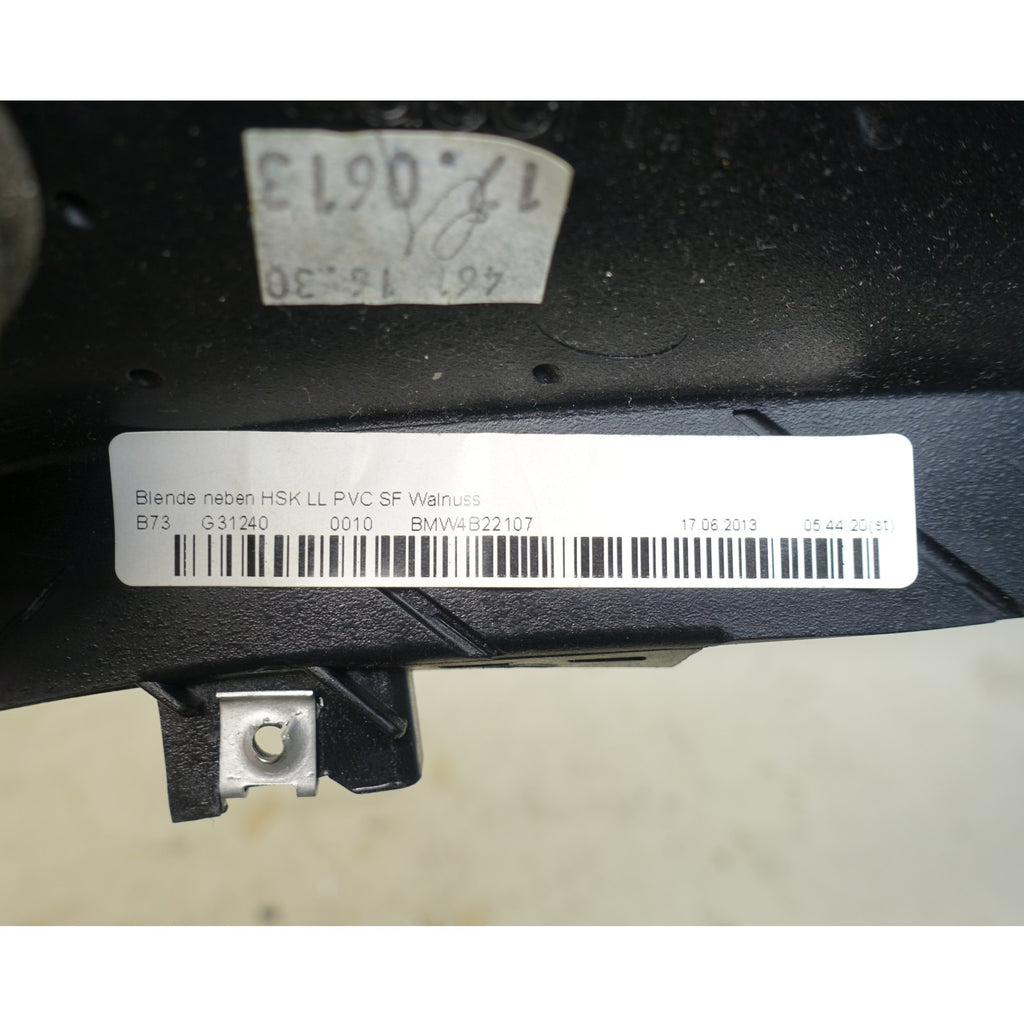 2009-2016 BMW E89 Z4 Roadster Dashboard Glove Box Trim Strip Vent Walnut