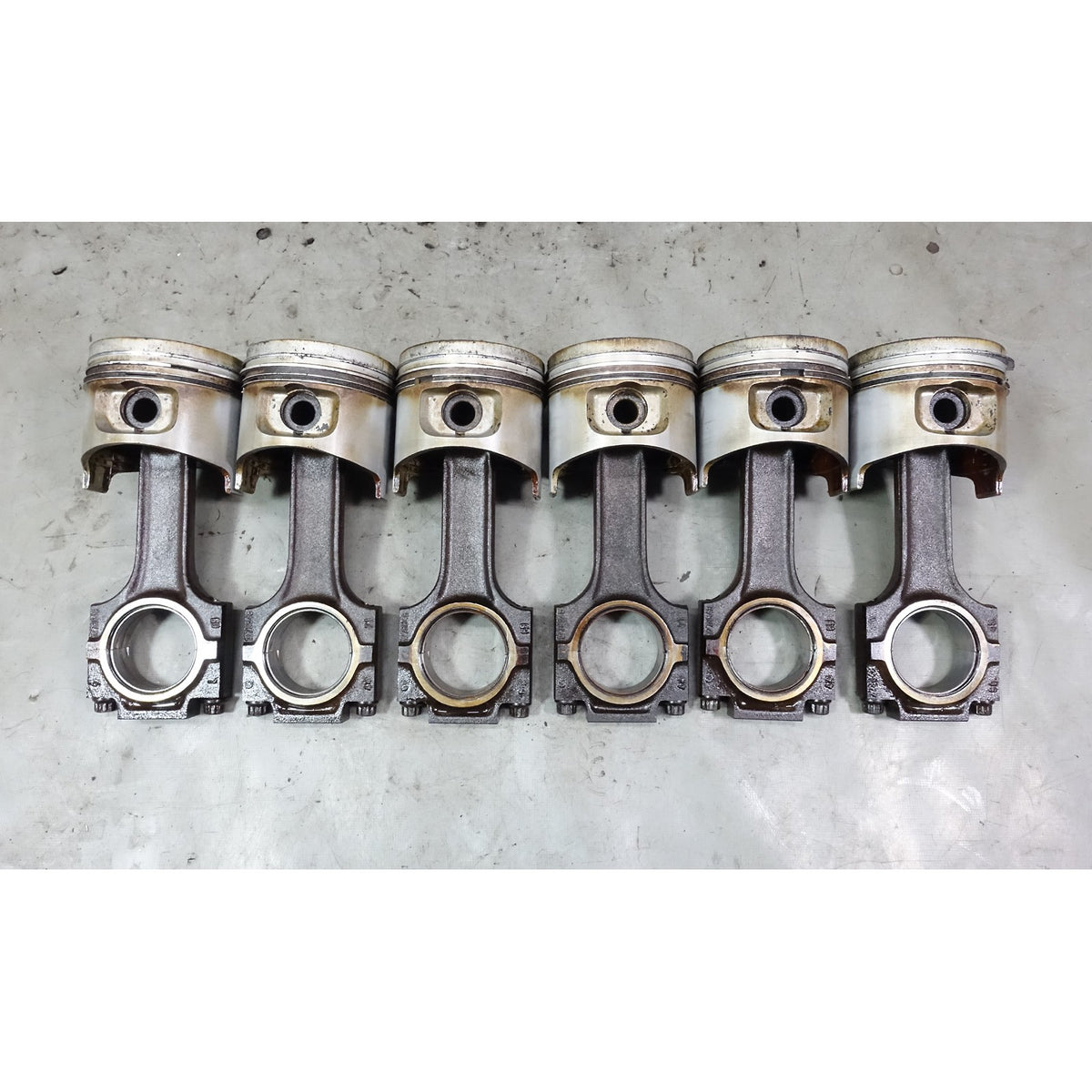 1982-1987 BMW M20 ETA E30 325e 528e Piston 130mm Connecting Rod Set of 6 OEM