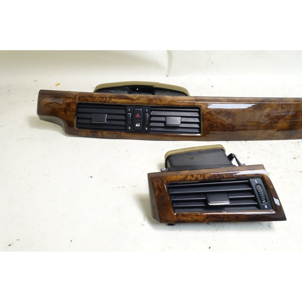 2004-2010 BMW E60 5-Series E61 Front Dashboard Wood Trim Set Dark Poplar OEM