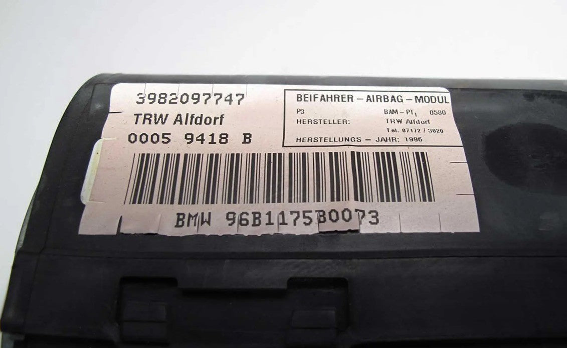BMW E36 3-Series Right Dash Passenger Airbag Module Convertible 53442