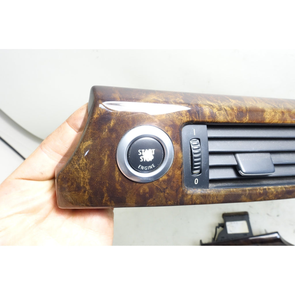 BMW E90 E91 3-Series 4dr Front Dashboard Strip Wood Trim Pair Walnut Root OEM