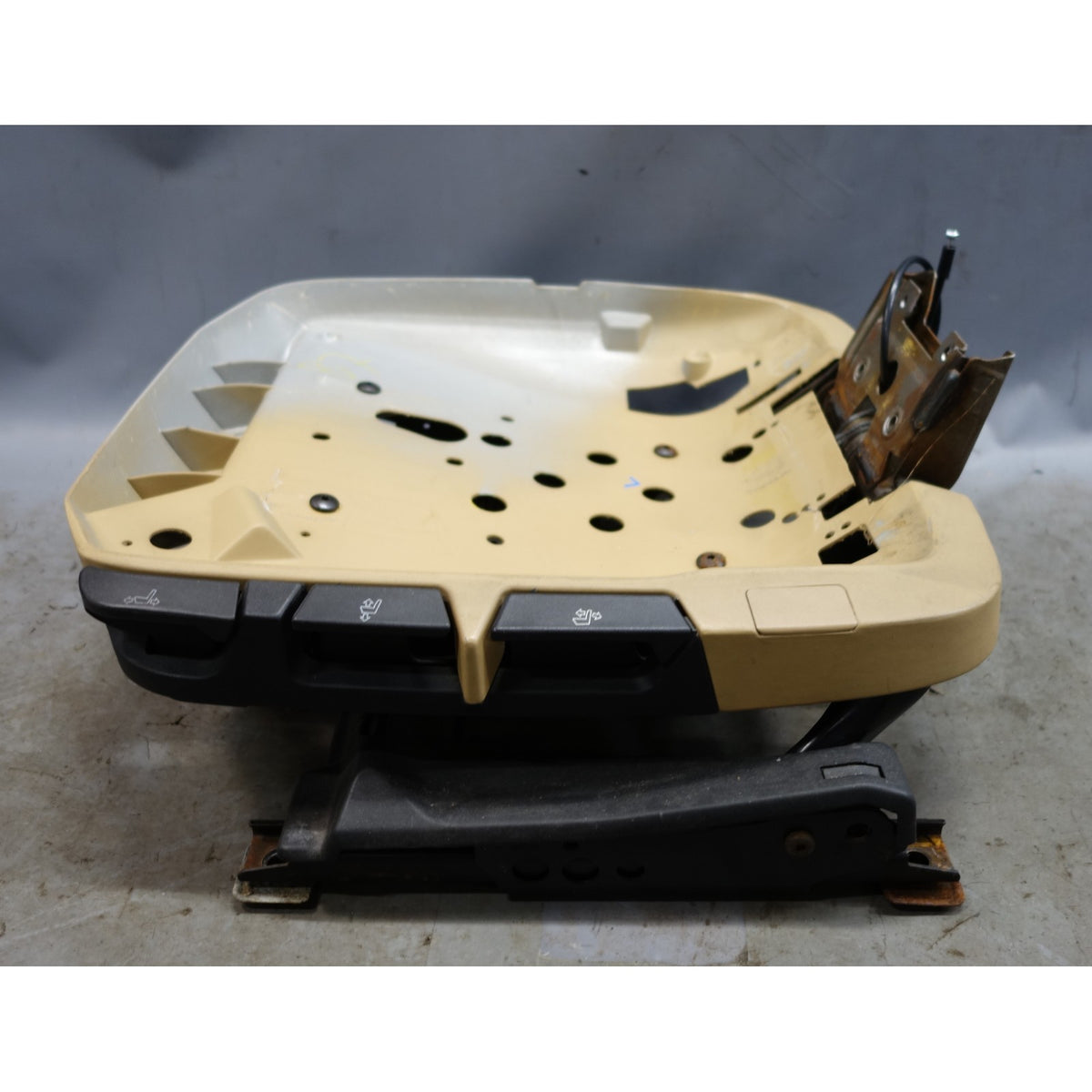 1994-1999 BMW E36 Front Left Basic Seat Base Rail Pan Assembly Manual Beige OEM
