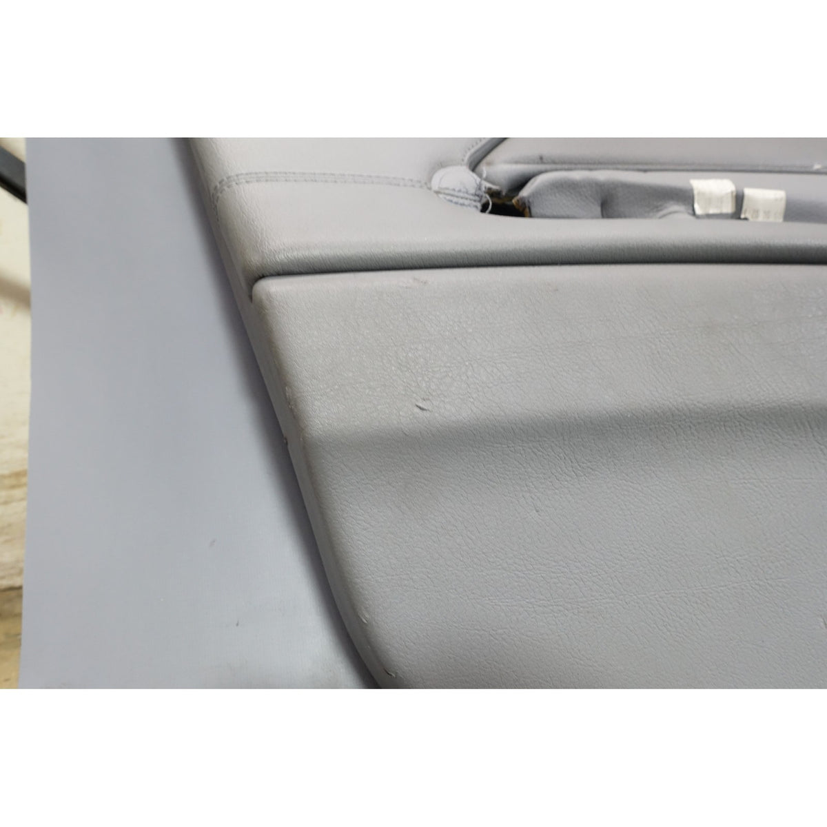00-06 BMW E46 3-Series 2dr Front Int Door Panel Trim Skin Pair Grey Leather OE