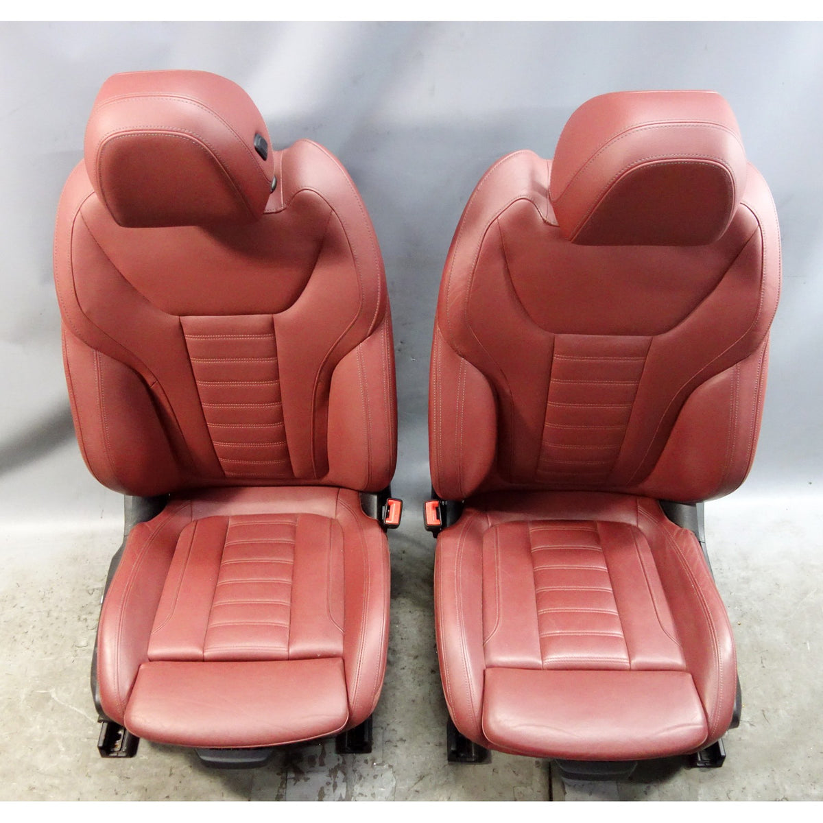 Damaged 2018-2020 BMW G01 X3 G02 X4 Front Sport Seat Pair Tacora Red Leather OEM