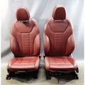 Damaged 2018-2020 BMW G01 X3 G02 X4 Front Sport Seat Pair Tacora Red Leather OEM