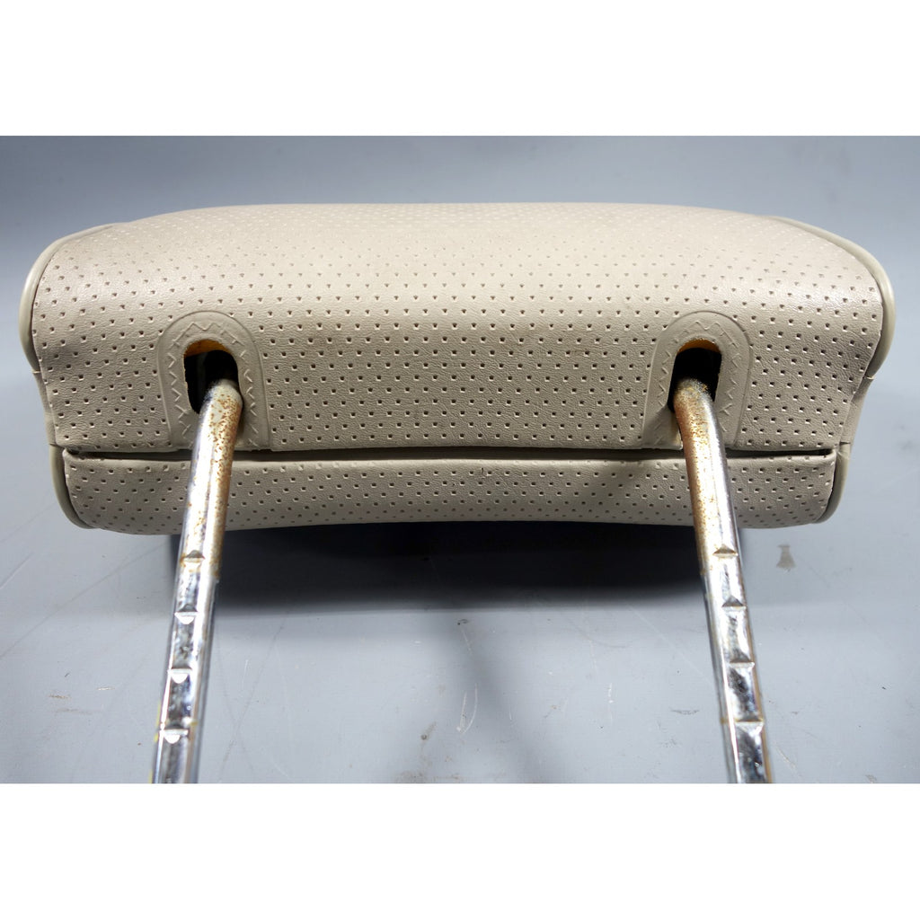 1979-1984 BMW E28 E23 Front Seat Adjustable Headrest Pearl Beige Vinyl OEM