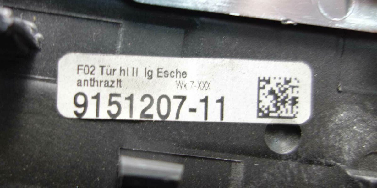 2009-2015 BMW F02 7-Series Li Long Left Rear Door Wood Trim Anthracite Ash OEM